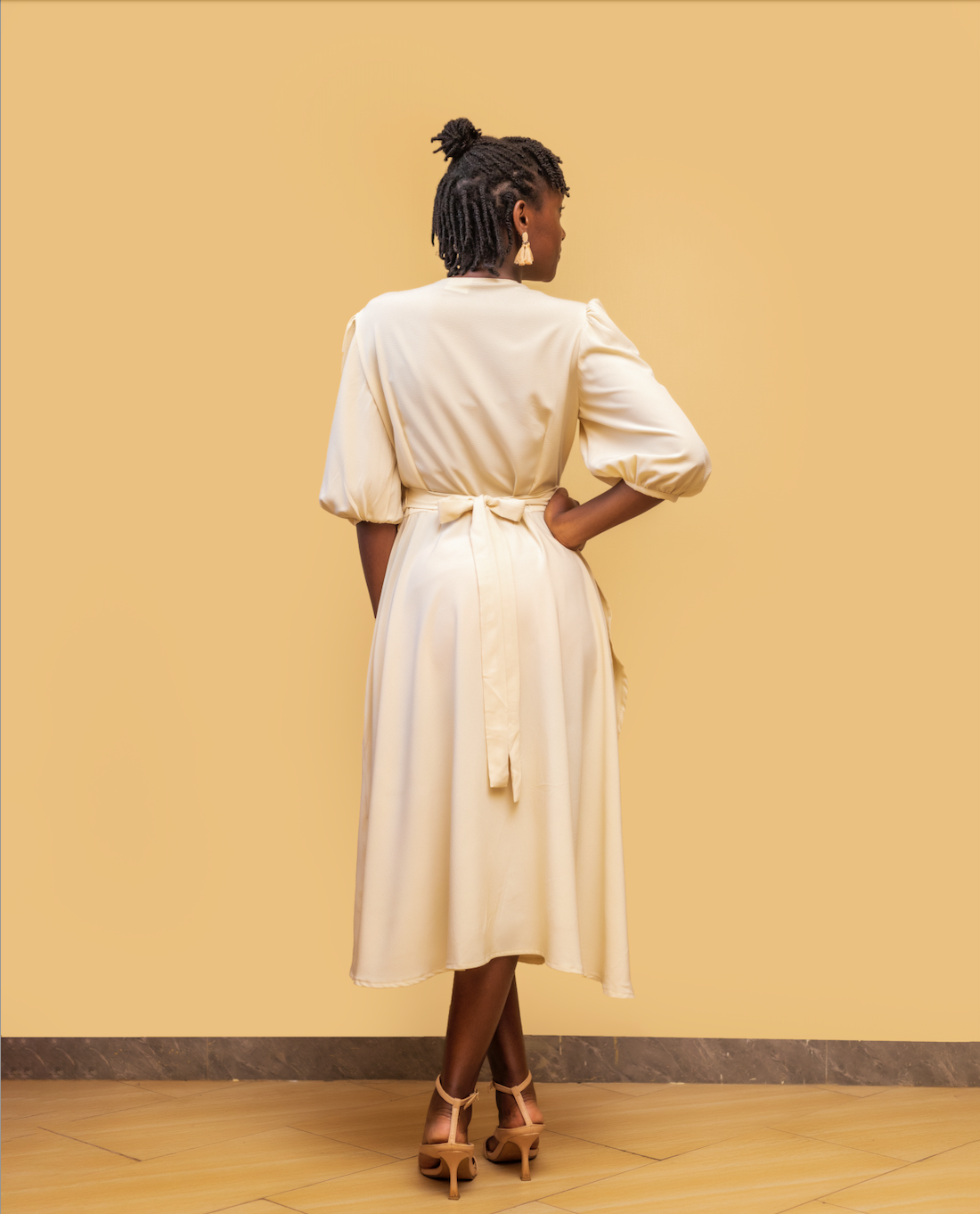 Nila Wrap Dress In Biege