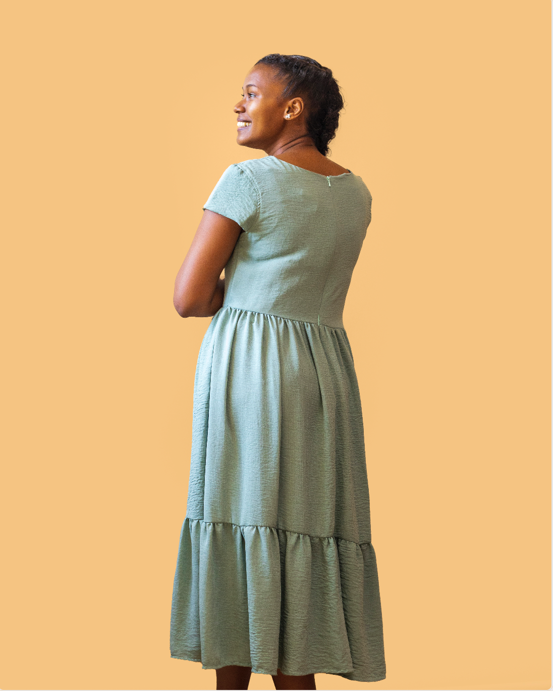 Heza Nursing Crepe Dress In Mint Green