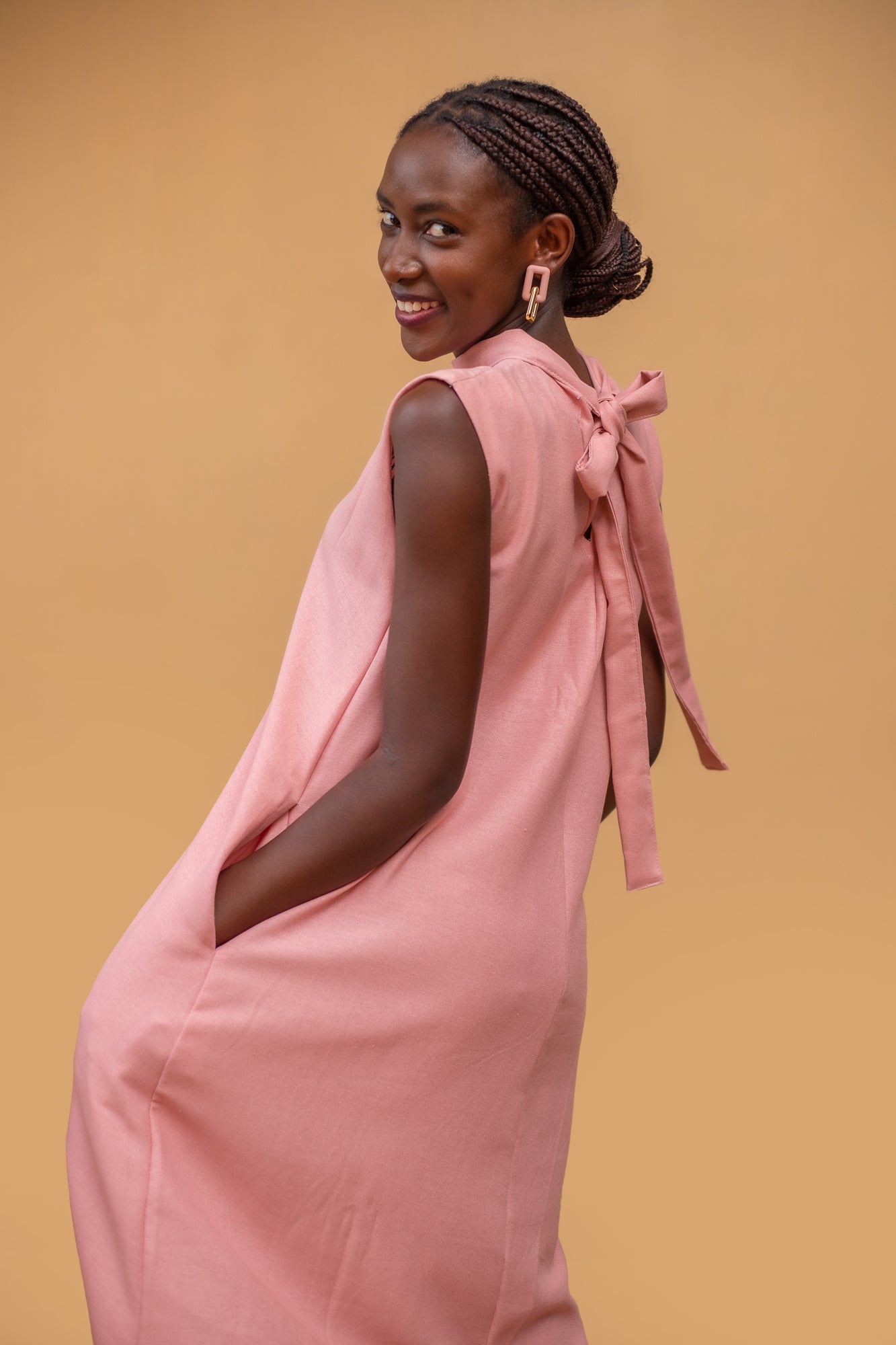 Kelly Neck Strap A-Line Linen Dress