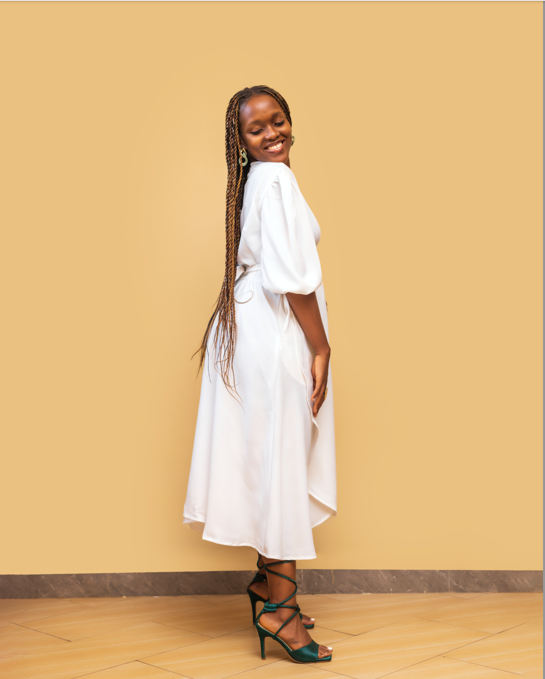 Nami Wrap Dress In White