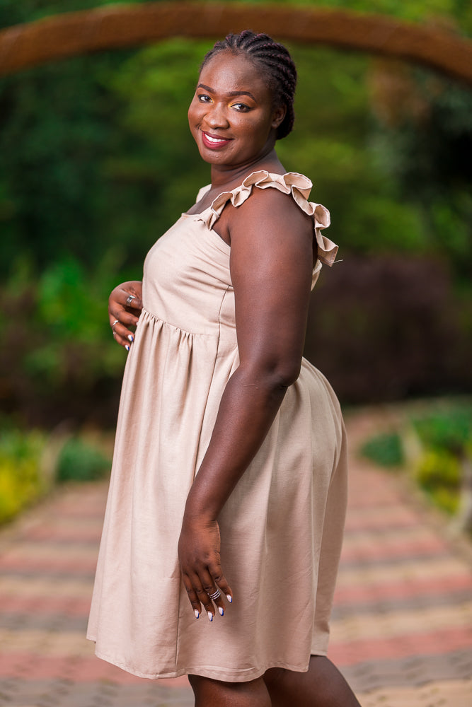 Sana Linen Dress In Beige