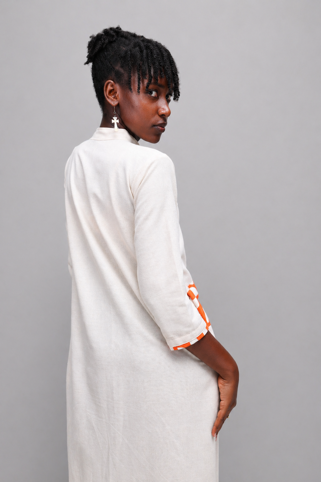 Sani Linen Maxi Shirt Dress In Cream