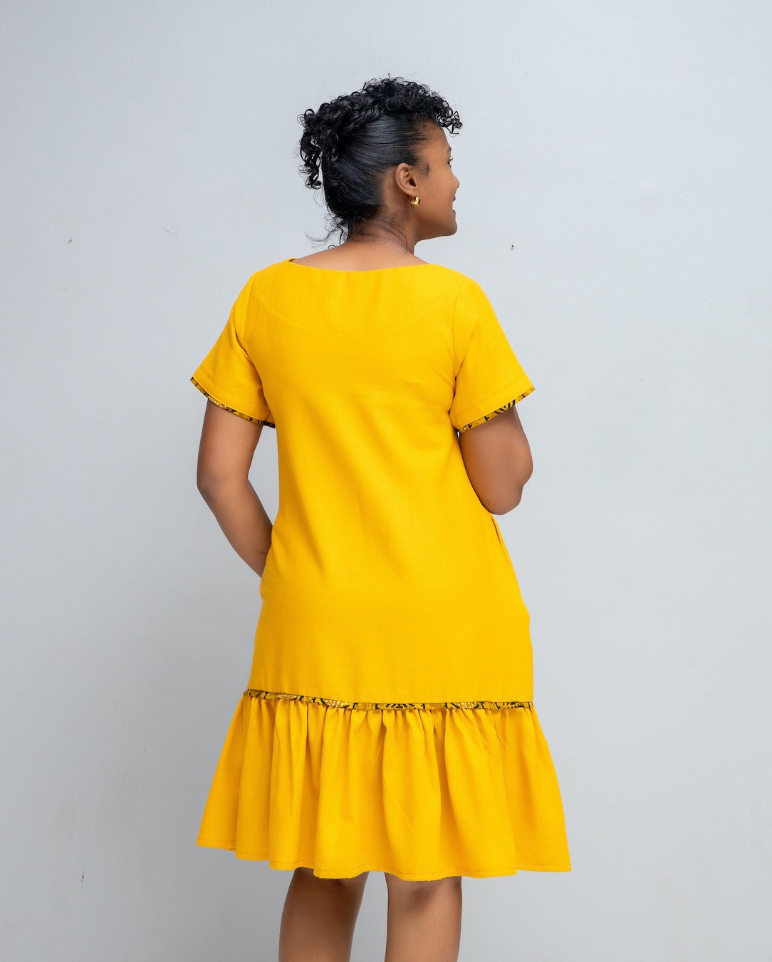 Anky Nursing Linen Dress In Mustard