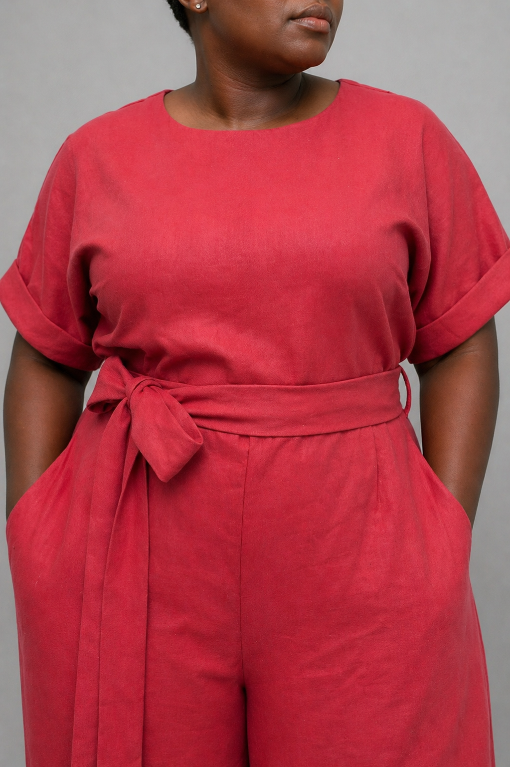 Kani Linen Jumpsuit In Burnt Orange