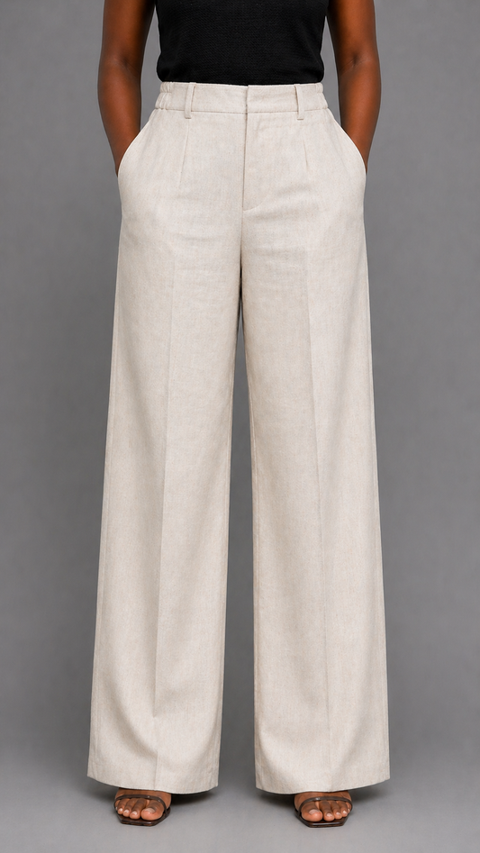 The Malia Linen Pants In Cream