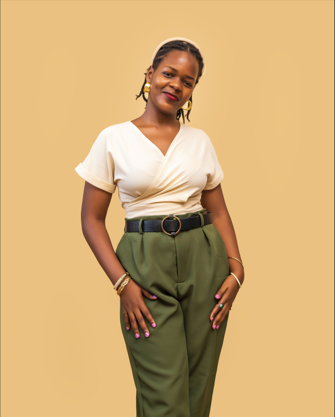 Nila Wrap Top In Beige