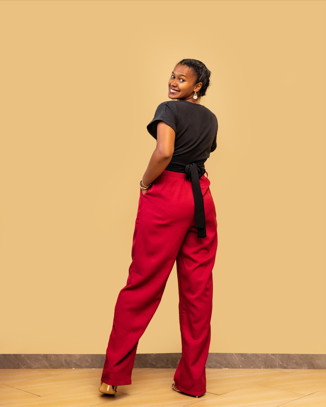 Malia Office Pants In Maroon
