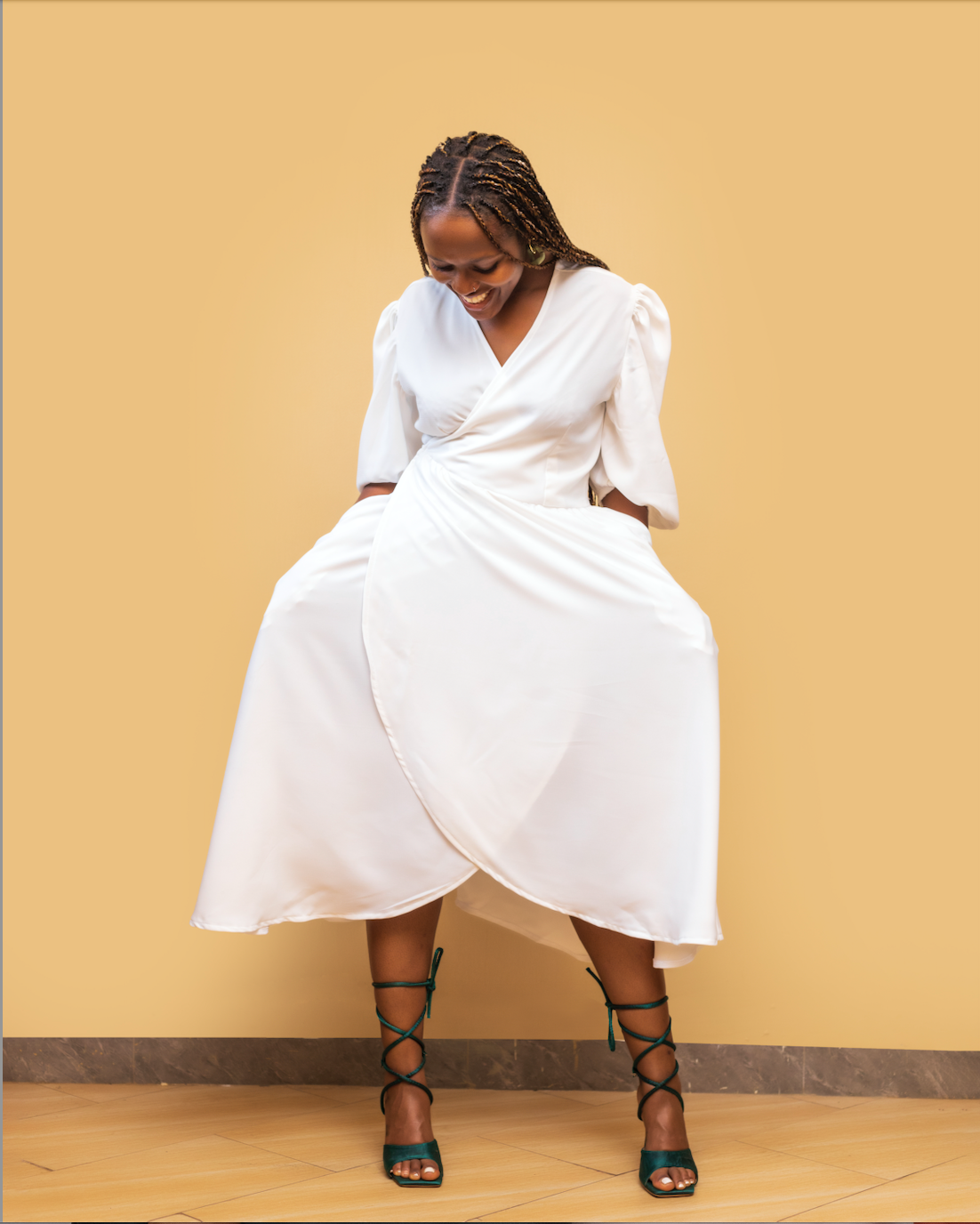 Nami Wrap Dress In White