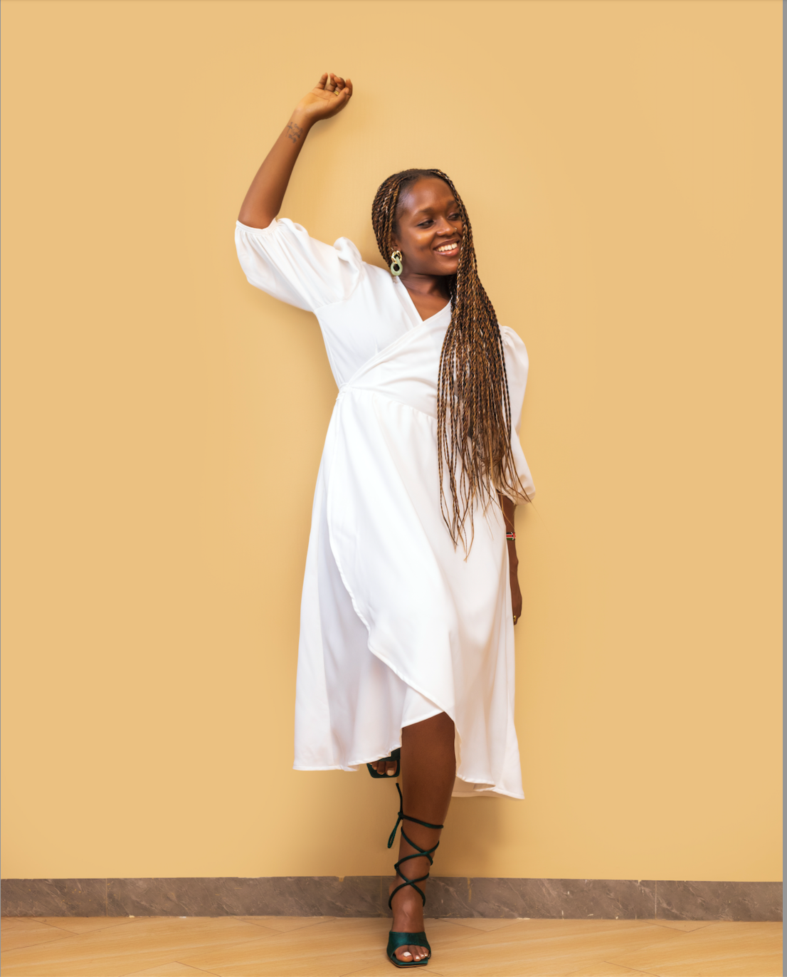 Nami Wrap Dress In White