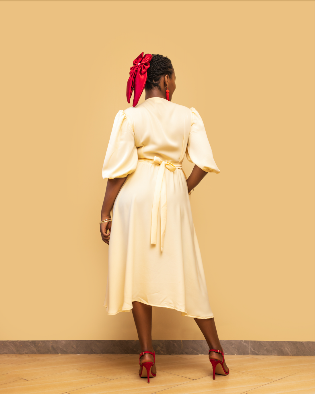 Nami Wrap Dress In Yellow