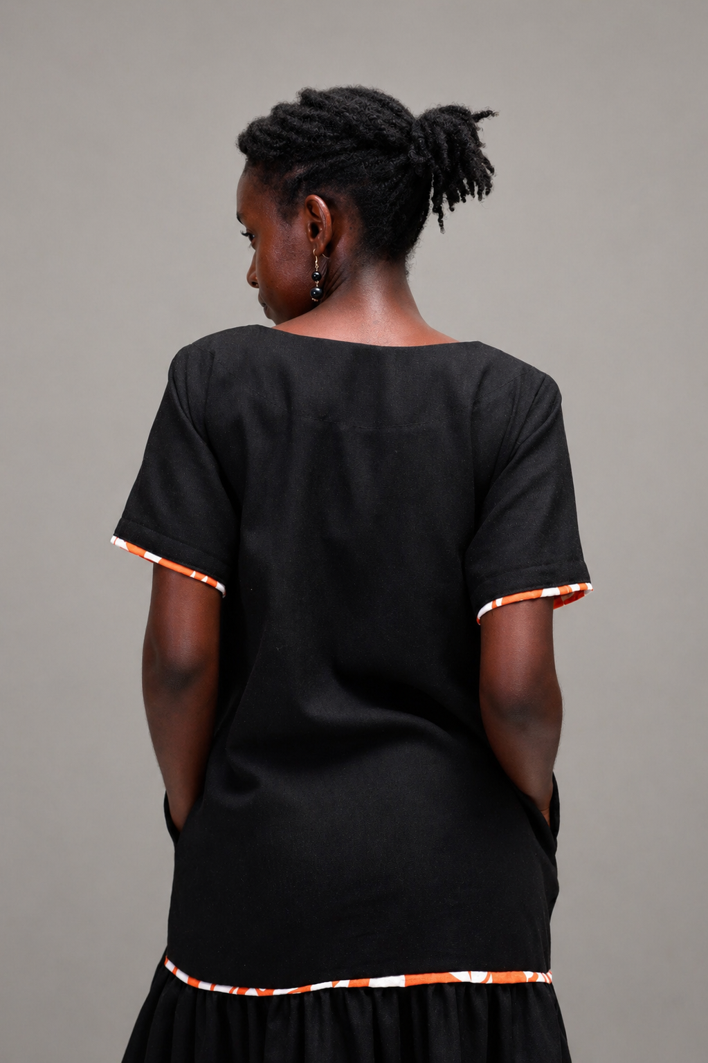 Sani Nursing Linen Dress In Black