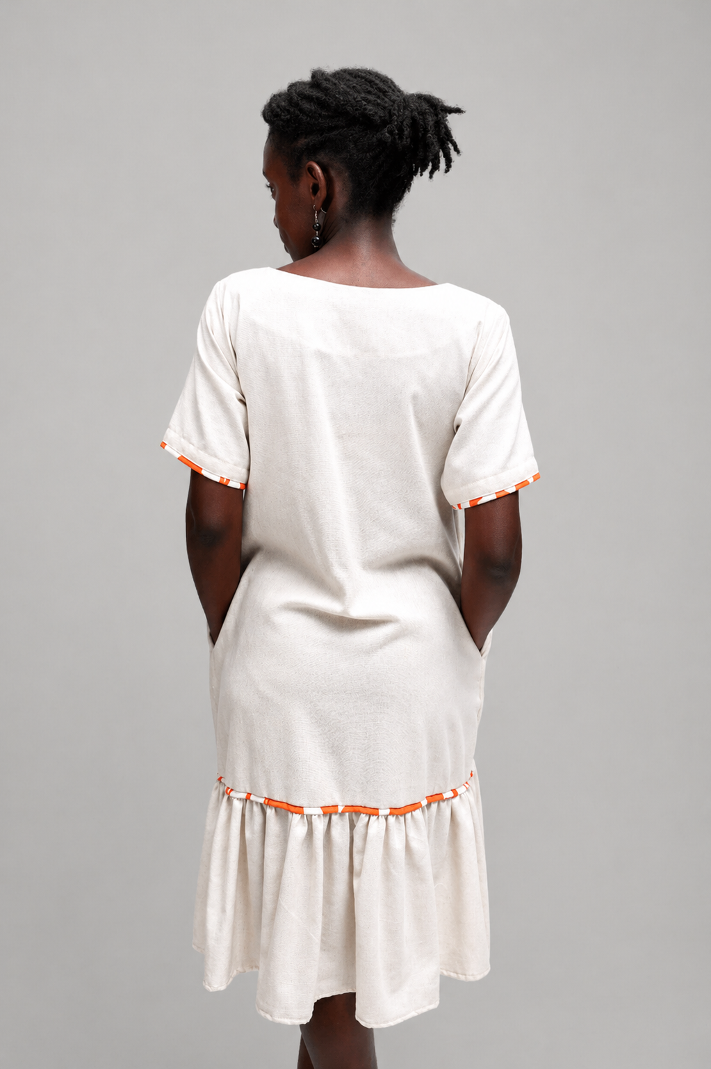 Sani Nursing Linen Dress In Cream